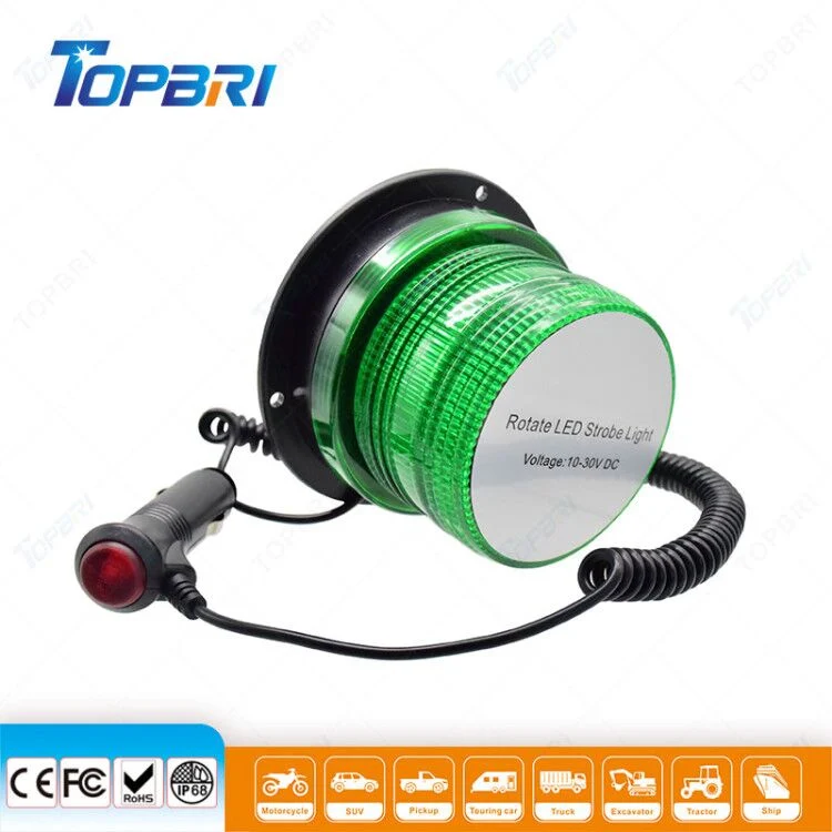 Green Strobe Warning Beacon 12V LED Rotated Flash Light for Trailer