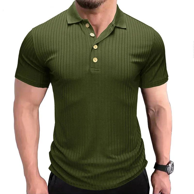 Polo Shirt for Men with Short Sleeve Stitching Lapel Top Bottoming Shirt Trendy T-Shirt