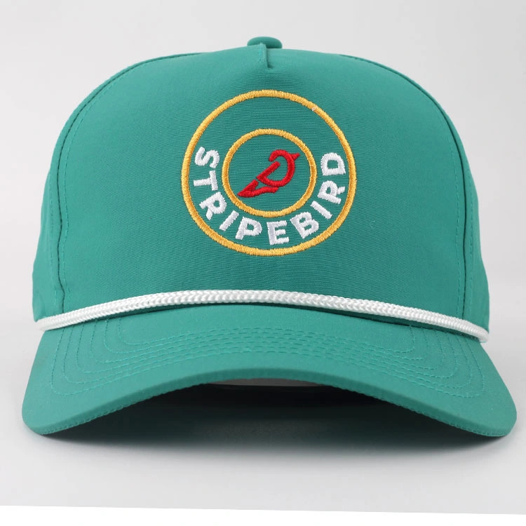 Cap Manufacturer Custom 5 Panel Curved Brim Structured Baseball Ball Cap with Embroidery Logo