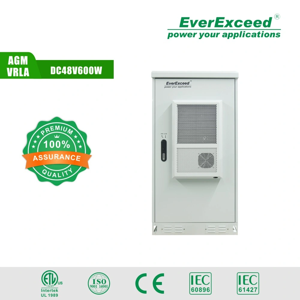 48V 600W Floor Standing Outdoor Battery Cabinet Telecom Power Cabinet with AC Unit