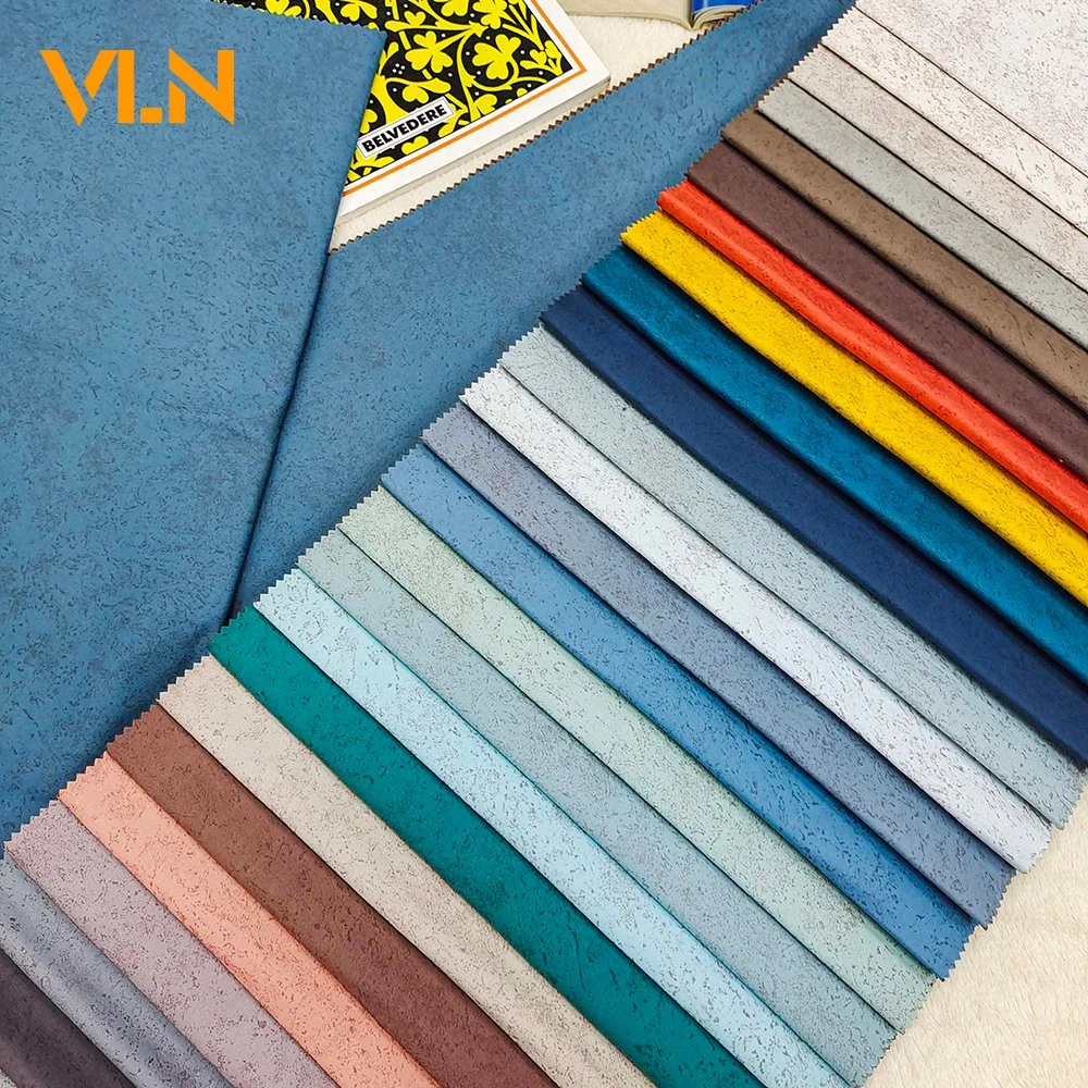 Hot Sale Technology Leather Fabric Dyeing with Glue Emboss Leather Effect Upholstery Furniture Sofa Home Textile Fabric 0317-6