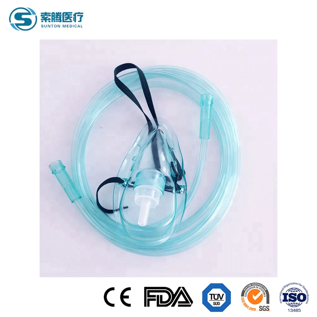 Sunton China Medical Disposable Silicone Laryngeal Mask Manufacturers 49*38*32cm 100PCS/CTN Child M Plastic Oxygen Mask Single-Use Disposable PVC Oxygen Mask