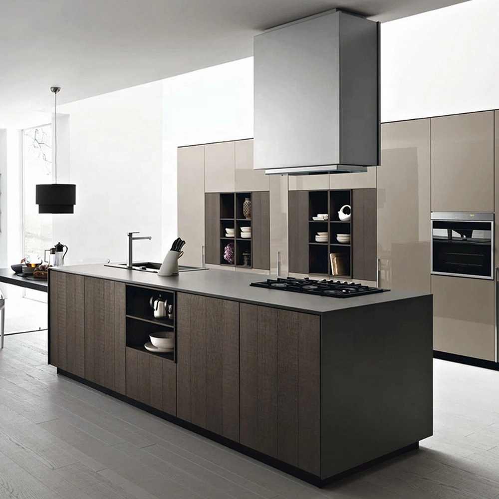 Armarios de cocina modular de estilo americano de lujo personalizados Armarios cocina de la isla Para Villa