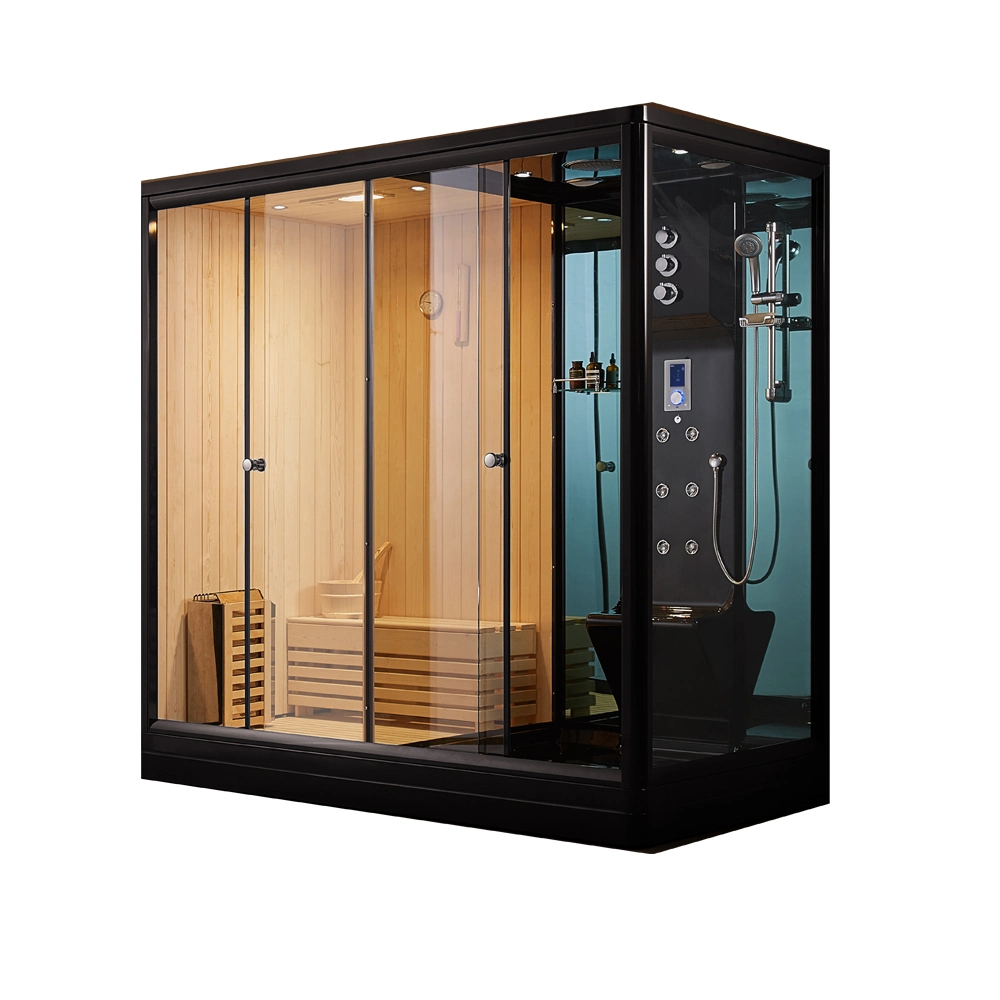 Badezimmer Schwarze Sauna Zimmer Kombinierte Dampfdusche