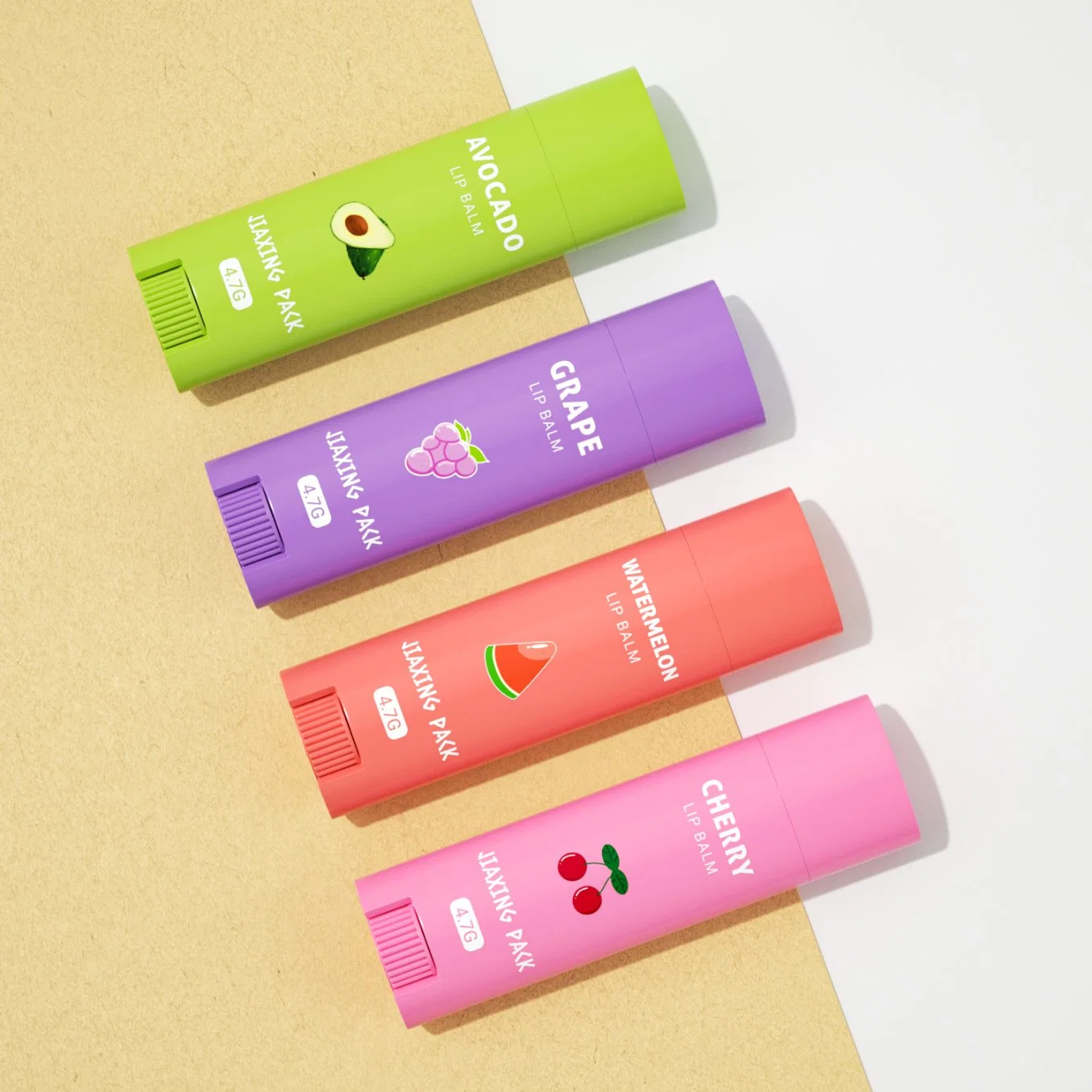 Colorful Oval Plastic Tube Balm Packaging Container for Lip Care