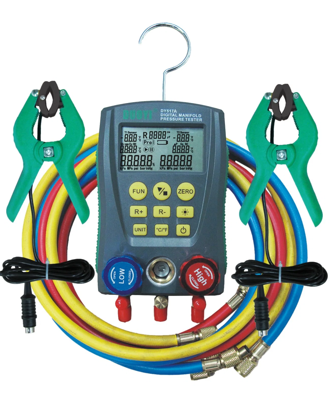 Digital Manifold Pressure Tester HVAC AC Refrigerant Digital Manifold Gauge Set