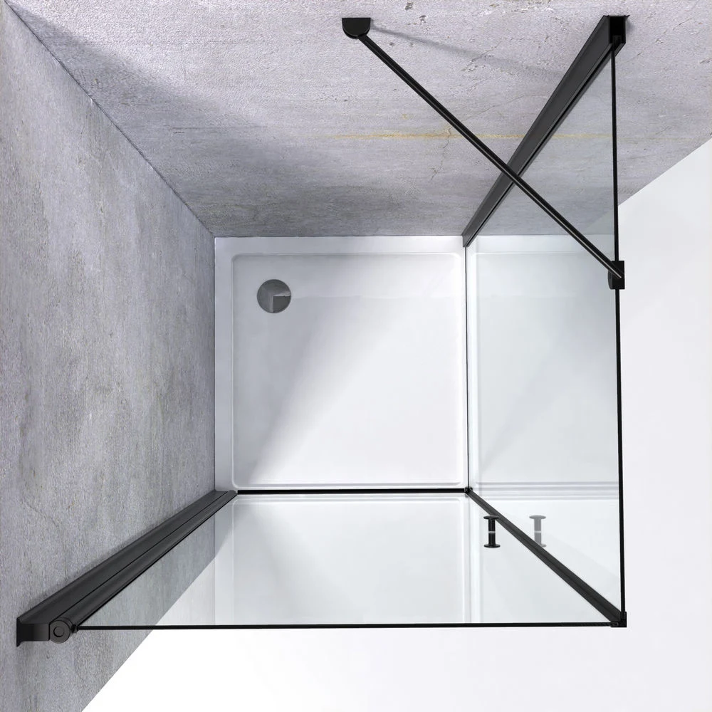 5mm Glass Black Aluminium Frame Sliding Shower Box Factory