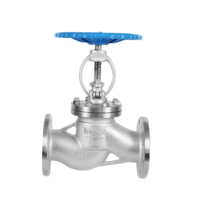 Bellows Globe Valve Worm Gear Rising Stem Globe Valve with Flange Connection