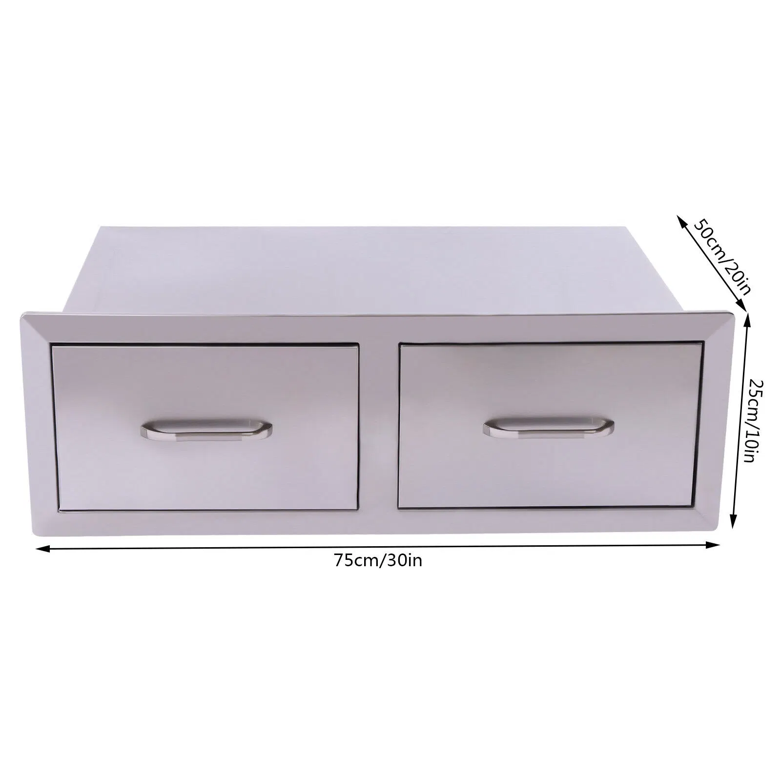 OEM ODM BBQ Island Outdoor Kitchen Stainless Steel Horizontal Double Drawer