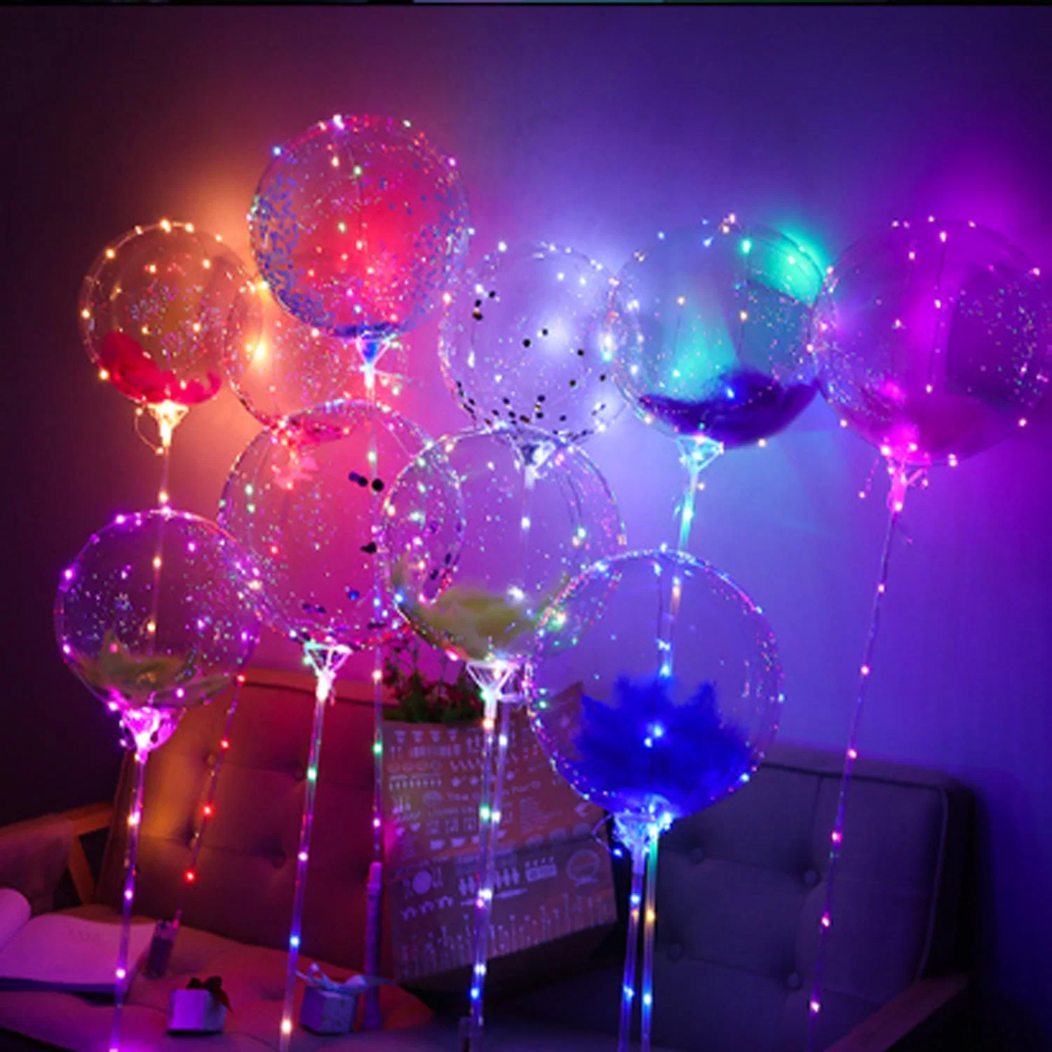 LED Balloons with Sticks for Christmas Halloween Toys