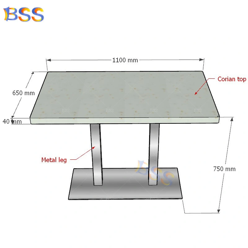 Meubles de table de restaurant Corian moderne sur mesure mobilier de restaurant Table