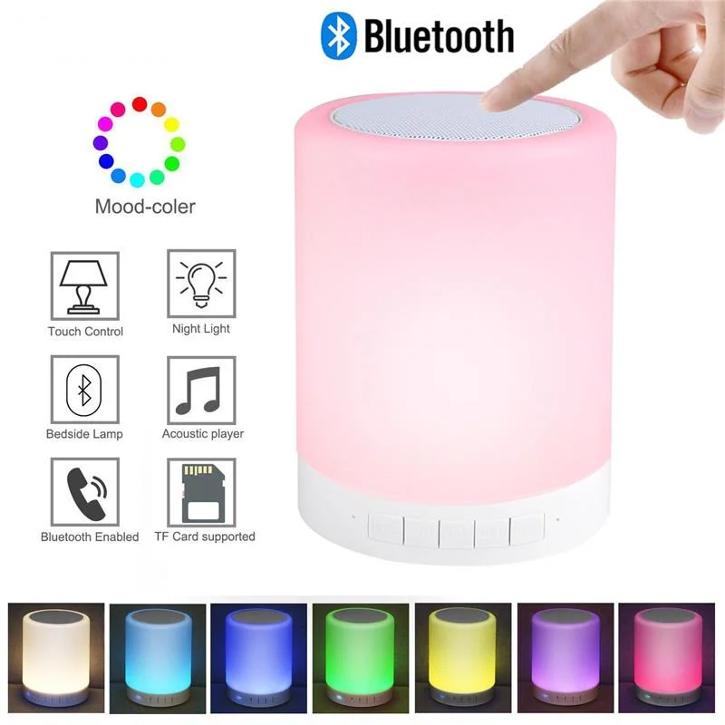 Wireless Smart Stereo Light Emitting LED Music Speaker Audio TF Card Slot FM