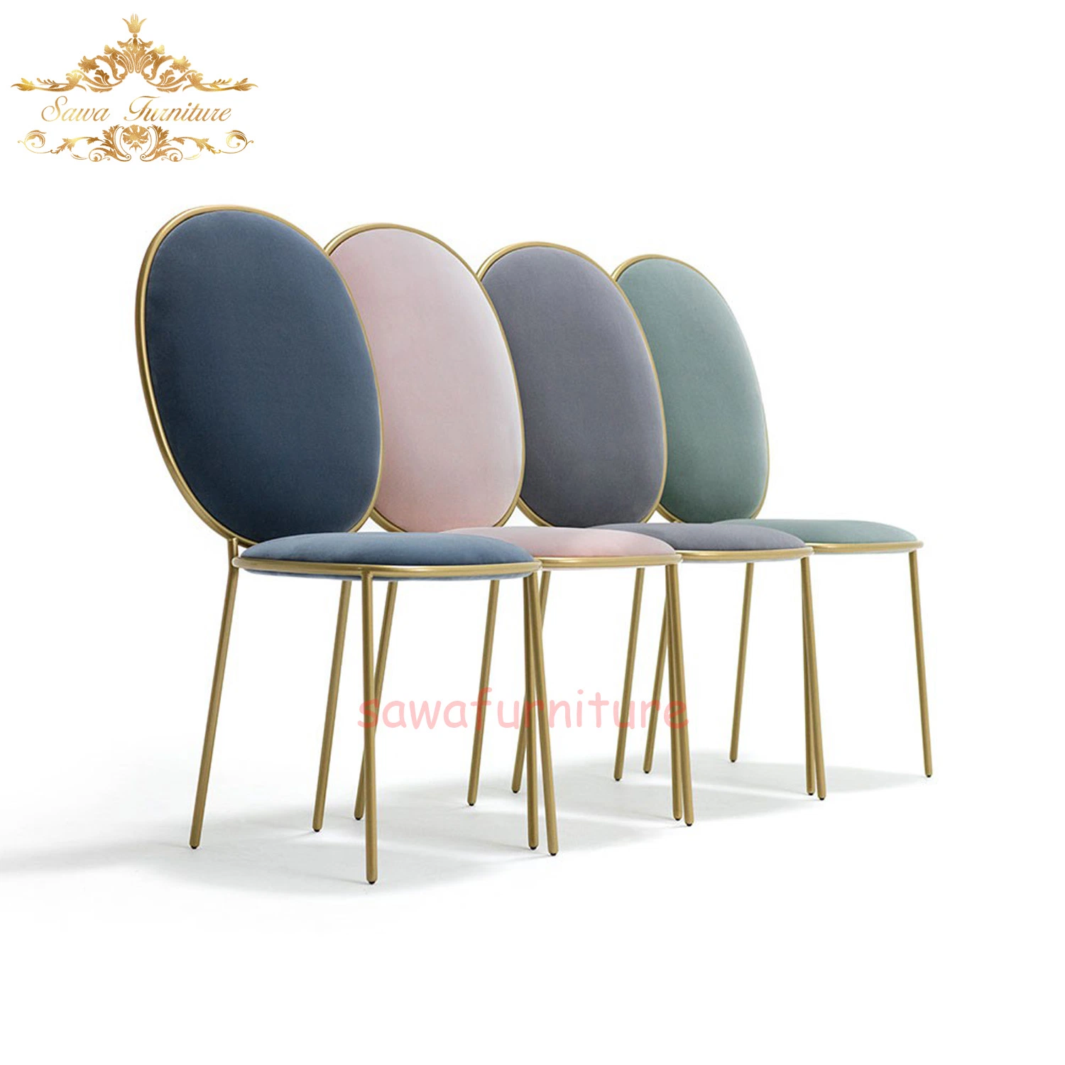 Best Quality Durable Golden Metal Ivory Velvet Stainless Steel Restaurant Hotel Banquet Chair