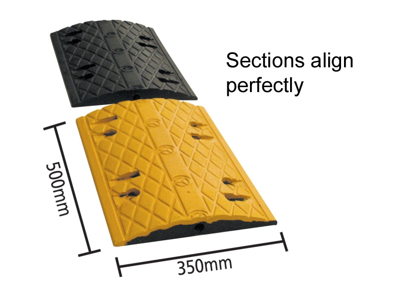 500*350*50mm de la sécurité routière Road Bump Ralentisseurs en caoutchouc pour la voiture de la décélération