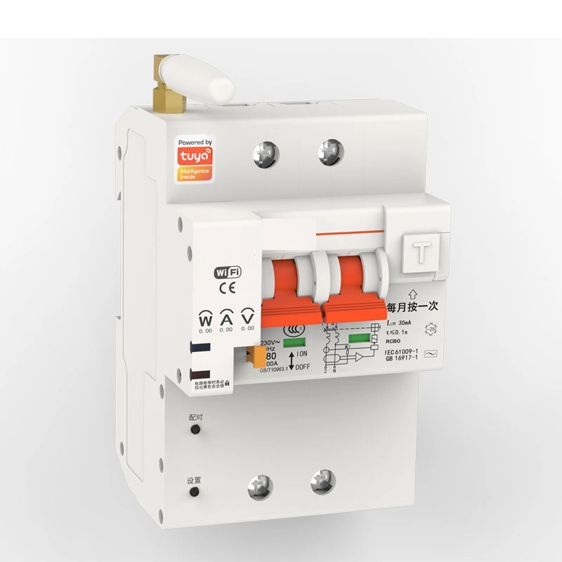 Tuya Smart WiFi Metering Residual Current Operated Circuit Breaker Smart MCB (RCBO)