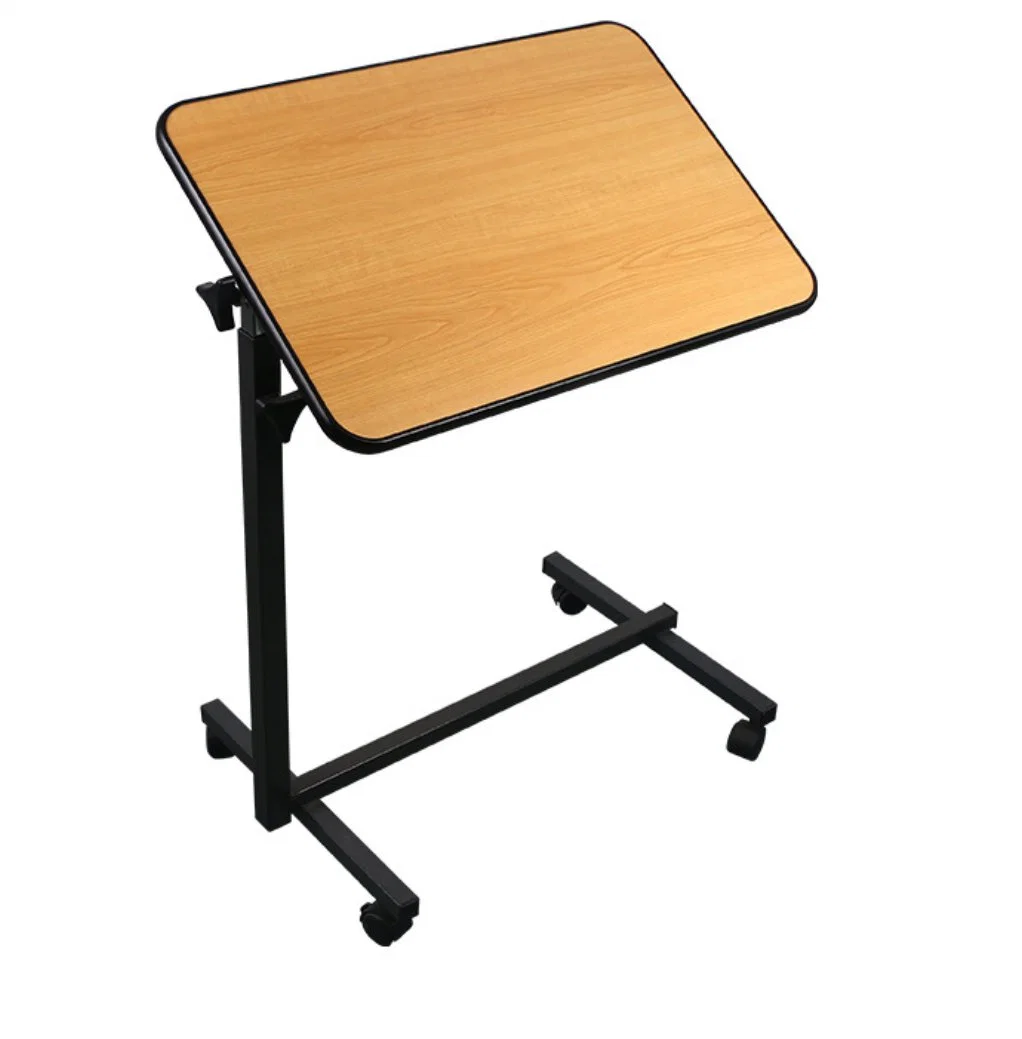 Ajustable Overbed médico de cabecera de mesa mesa de comedor con ruedas