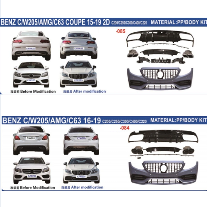 Las partes del cuerpo/Body Kits/paragolpes delantero/trasero BMW paragolpes calandra /Benz W204/W205/C253/.