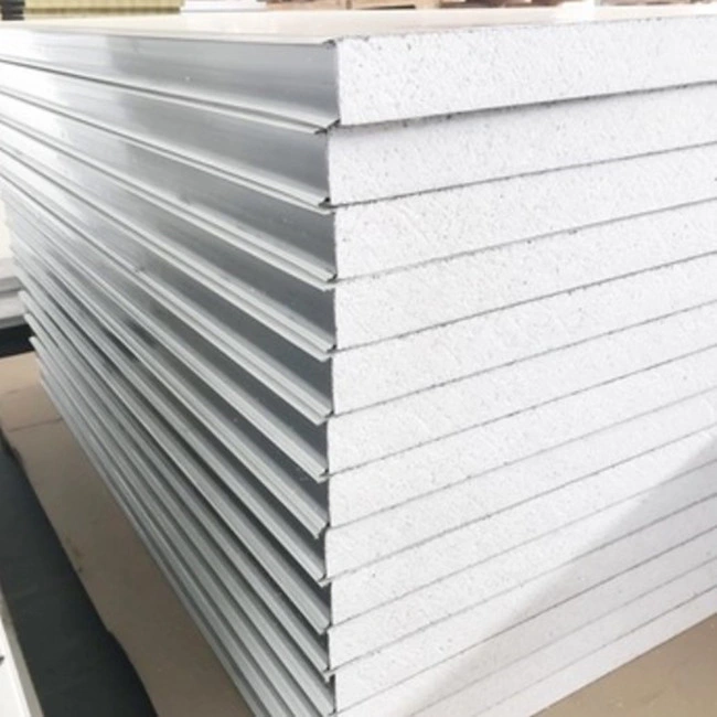 Solid Portable PPGI 50mm Thickness Rock Wool/EPS/PU Sandwich Panel for Roof and Wall