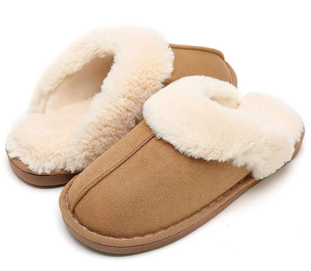 Fur Slides Women Winter Slippers Shoes for Men Winter Indoor Home Ladies Slippers Sheepskin Wholesale Custom