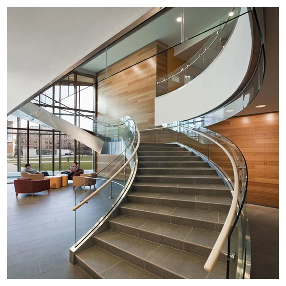 Customized Spiral Staircase Curved Staircase Stainless Steel Handrail