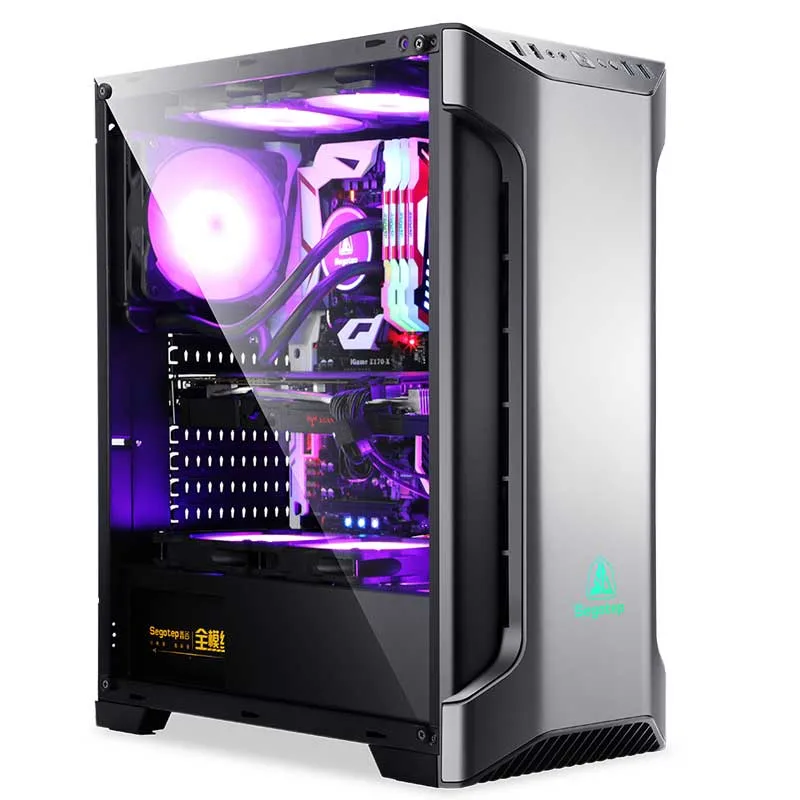 Seegotep Zack Tempered Glass Side Panel ATX RGB Strip PC Computer Gaming Case