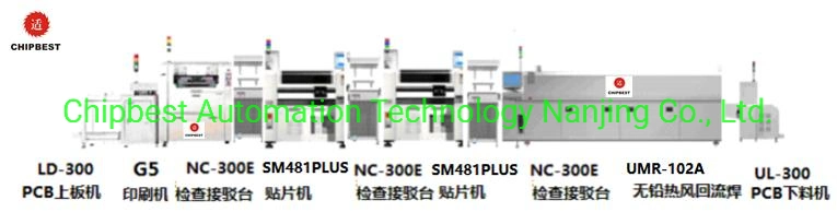 SMT Assembly Production Line with SMT Pick and Place Machine+ Screen Printer+ Reflow Soldering Oven+ Aoi+ SMT Conveyor, Automatic SMD Line