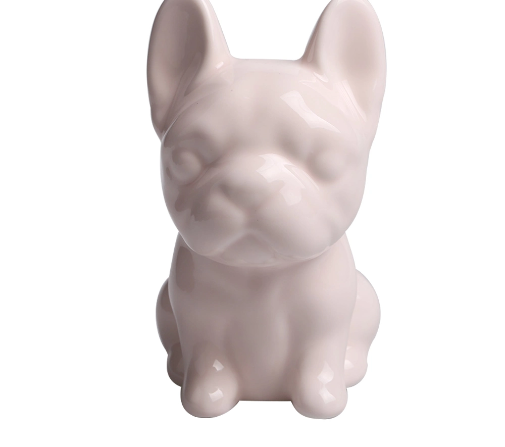 Moderno de cerâmica colorida decorativa Bonitinha Sentado Frenchie Bulldog Estátua Puppy Angel Dog