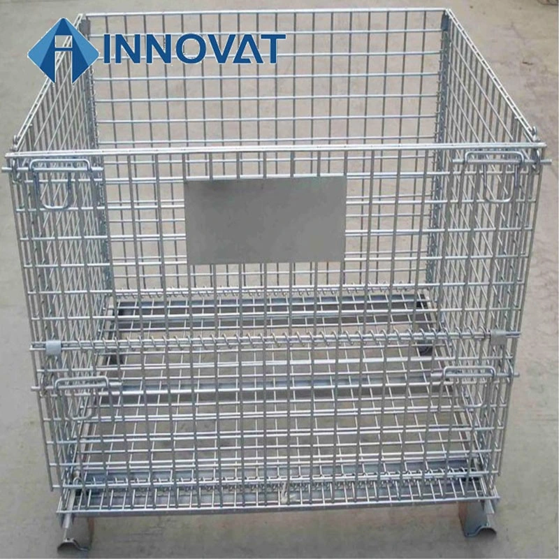 Wire Container High Storage Capacity Metal Storage Cage Rolling Wire Mesh Pallet Containers