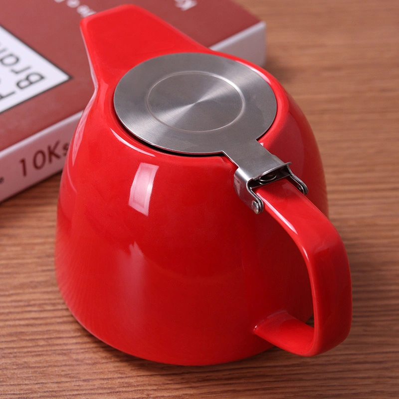 Tea Lover Porcelain Large Teapot Stainless Steel Lid and Extra-Fine Infuser for Loose Leaf Tea 900ml (3-4 Cups) Bl13854