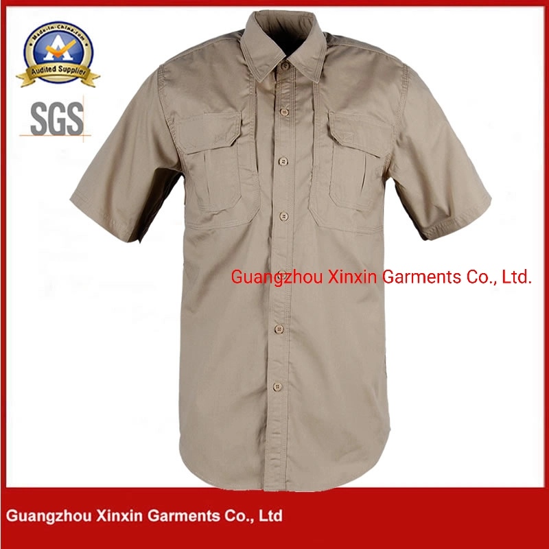 Professionelle Männer Militär Polizei Stil Khaki Shirts Uniform (W2113)