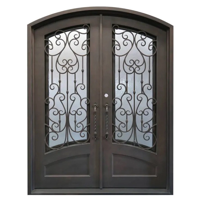 High quality/High cost performance  Luxury Design Exterior Burglar Proof Other Doors Main Entrance Entry Front French Wrought Iron Door