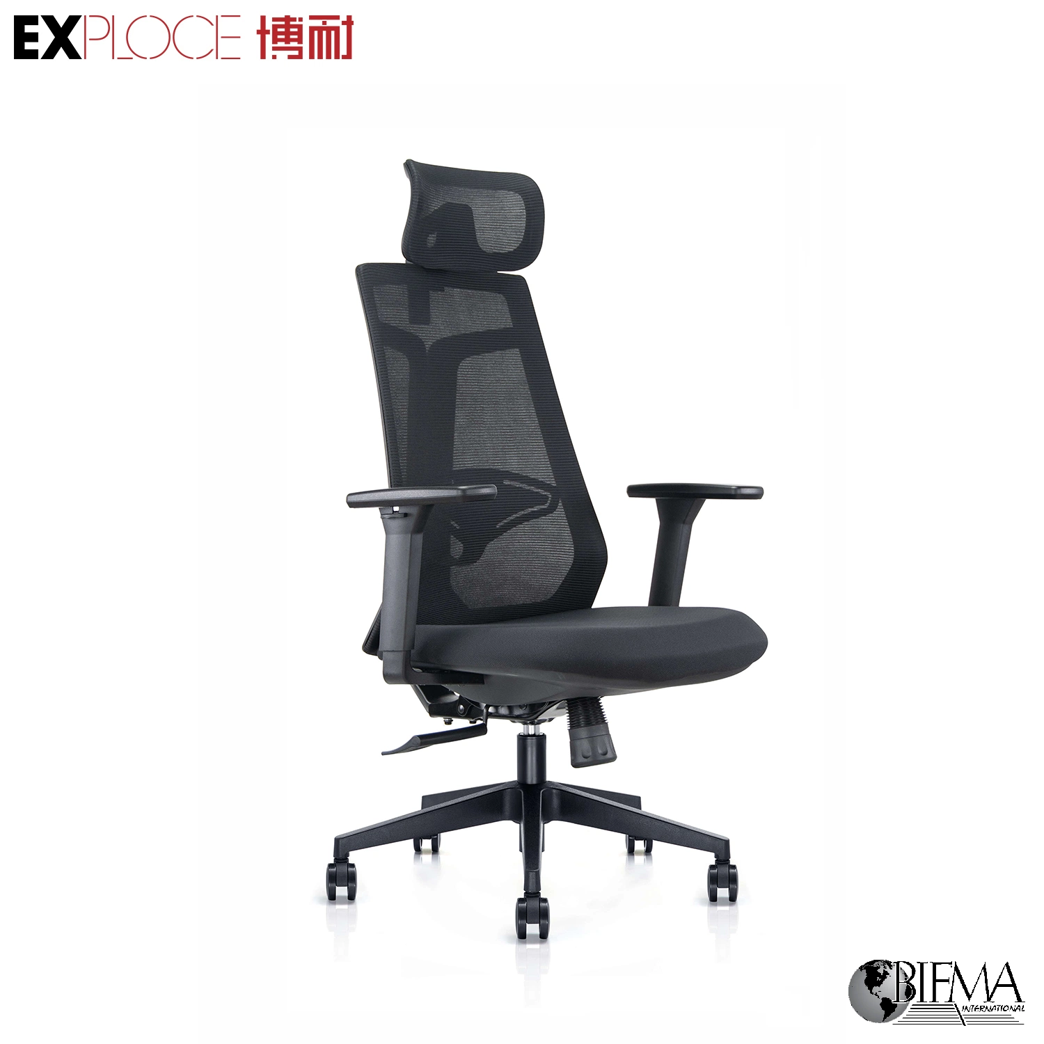 Mobilier de bureau de petite taille maille noire ordinateur confortable fauteuil pivotant pour le personnel avec une excellente performance du coût de l'accoudoir 3D Zone de l'Asie OEM