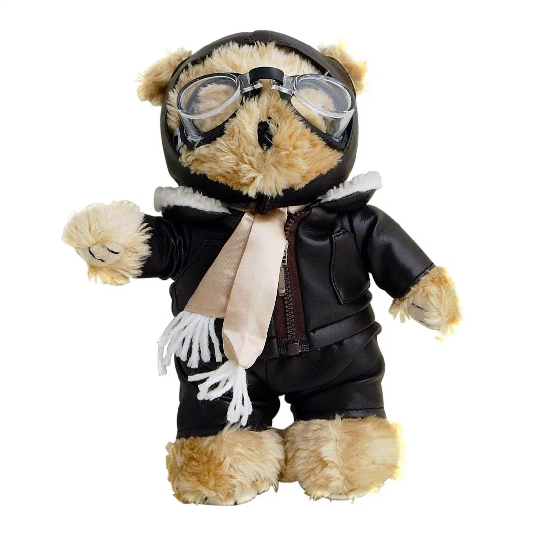 Aviator Bear Sitting Animal Teddy Plush Full Set Children Gift Toys