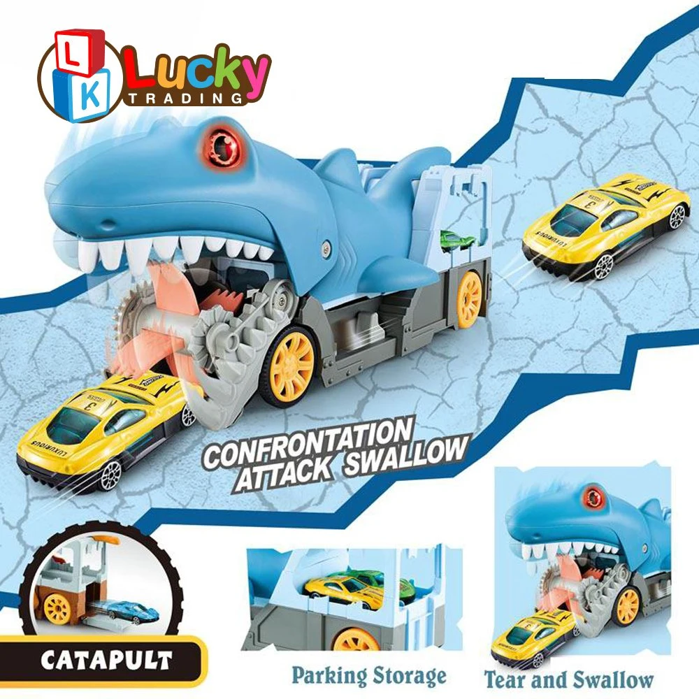 Coche de juguete Shark Chomp Transporter &amp; 1: 64 Coche Escala