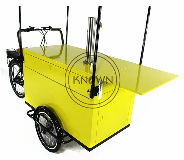 Venta en caliente elegante eléctrico móvil portátil Cart de cerveza cargo bicicleta Carro de café Tienda de coches de la calle Snack Tricycle camión de la venta