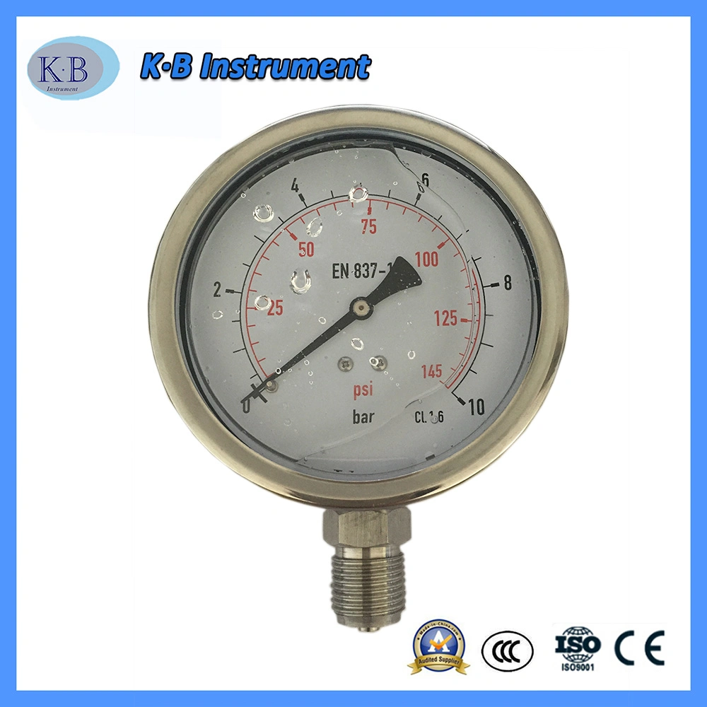 Alle Edelstahl-Flüssigkeits-Fillable-Marine-Manometer