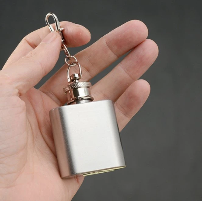 Personalized Stainless Steel Mini 1oz Keychain Hip Flask