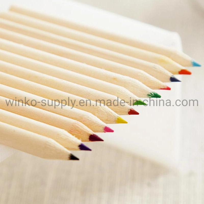 6 Assorted Color 3.5" Nature Wood Colored Pencil for Art Stationery