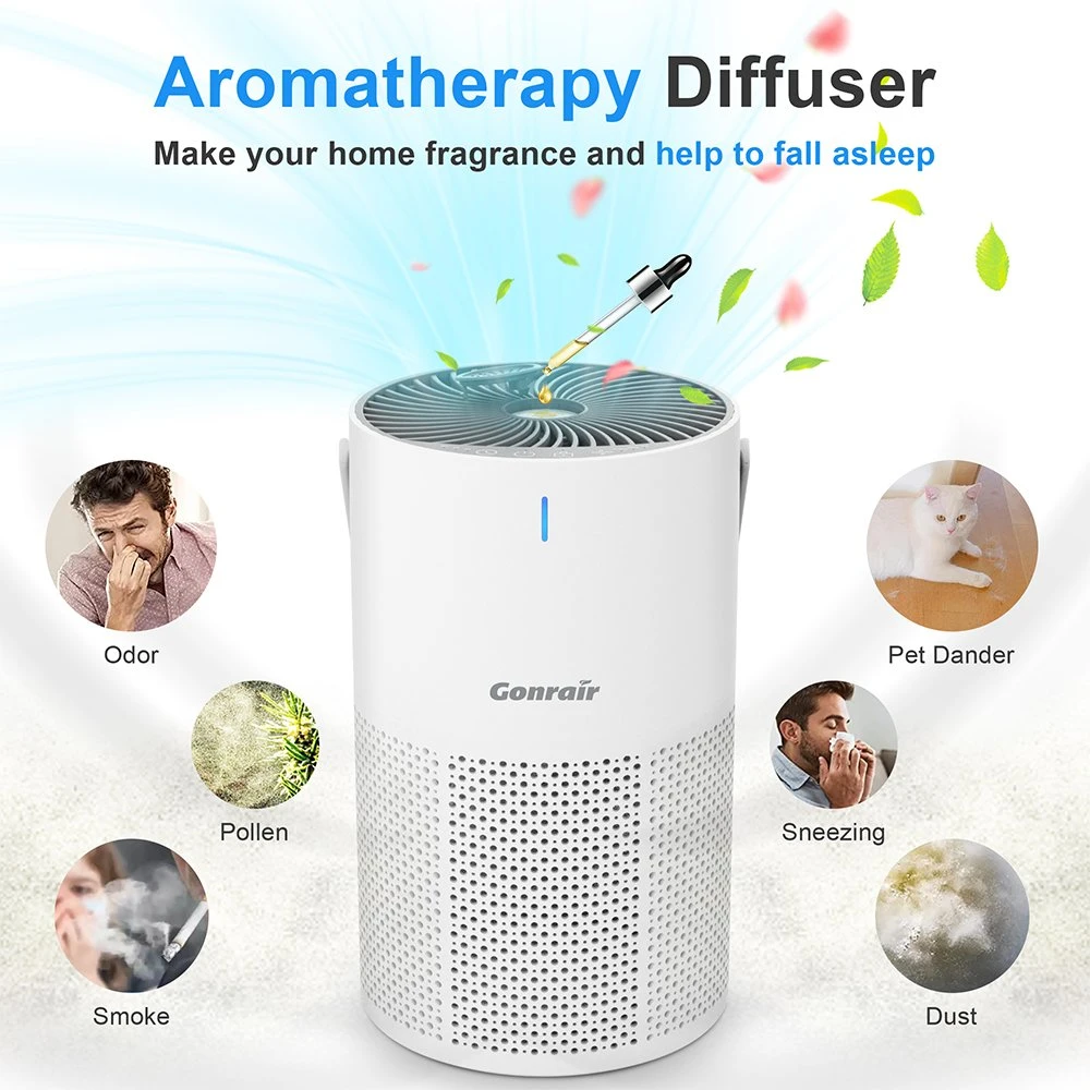 Black Portable 22dB Low Noise Aroma Diffuser Air Cleaner Air Purifier