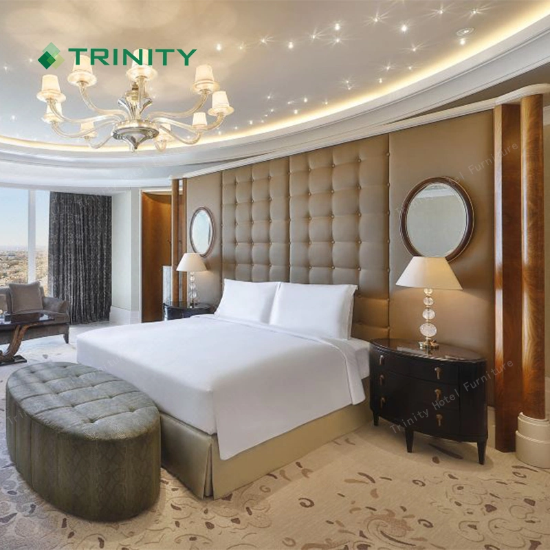 5 étoiles personnalisé Hilton Dubaï Projet Chambre Lit l'hospitalité moderne hôtel de Luxe Chambre à coucher Mobilier de conception définie