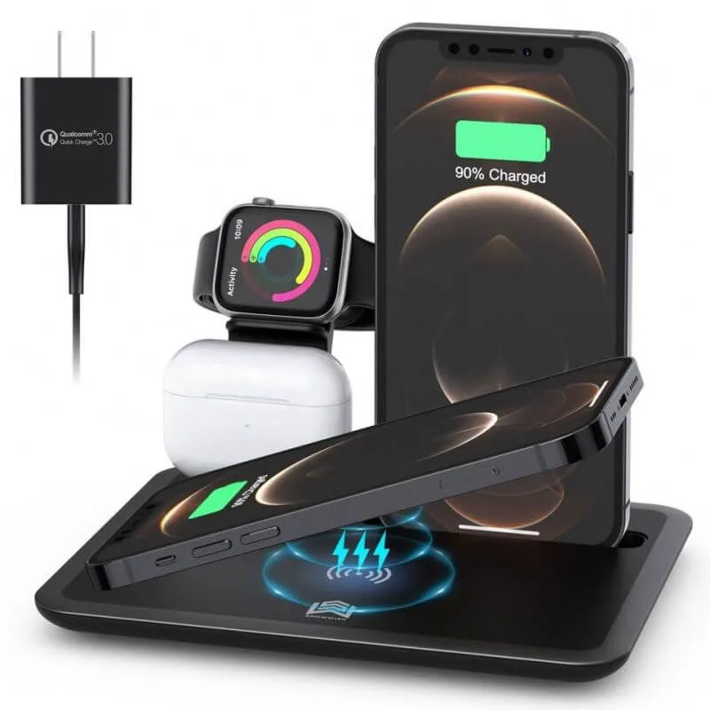 Faltbares Mobiltelefon Wireless Charger Stand Nachttisch Empfänger für IPhone/iWatch