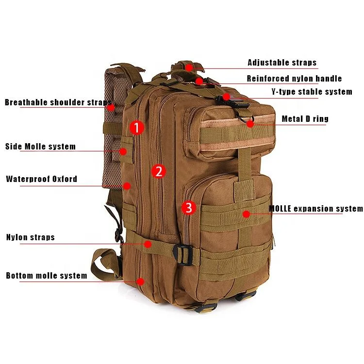 30L 45L Trekking Camping High Capacity Customized First Aid Emergency Kit Molle Assault Pack Tactical Backpack Medical Bag