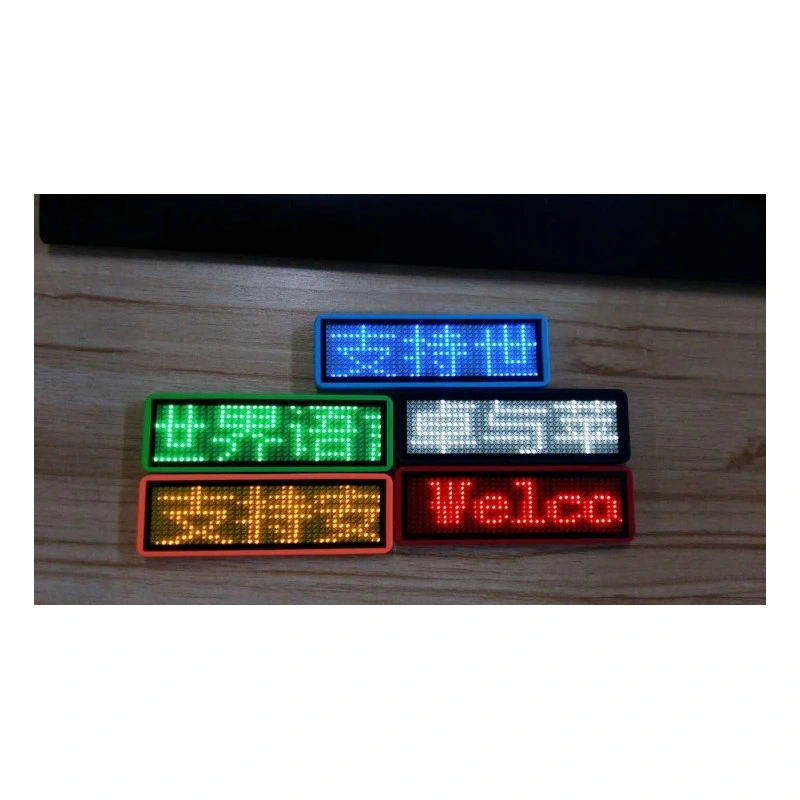 Multi-Languages Mini LED Digital Display Rechargeable Programmable Name Tag