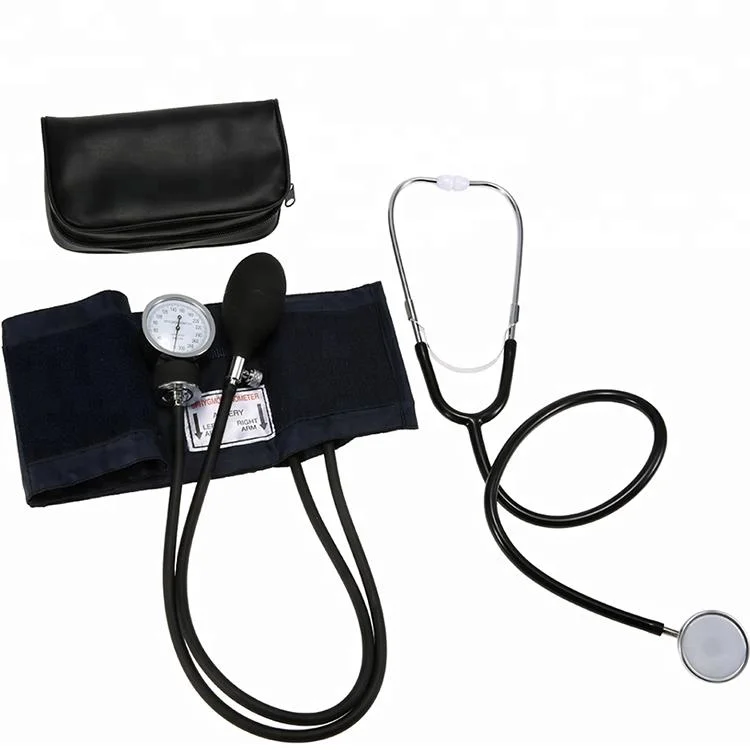 Medical Standard Manual Aneroid Sphygmomanometer with Single or Dual Stethoscope