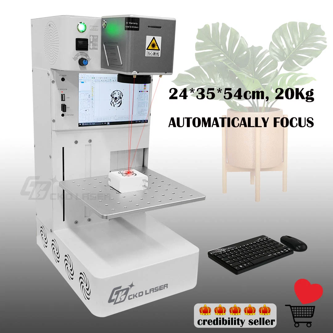 Laser Fiber Marking Engraving Machine for Helmet Necklace Earring Exhaust Pipe