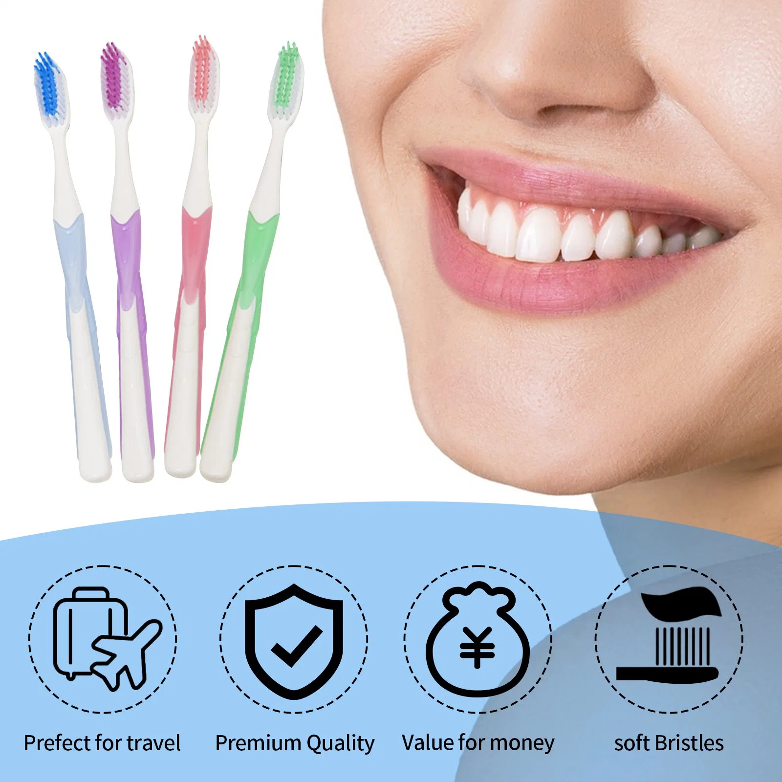 Customizable Logo and Packaging Adult Toothbrush Daily Use