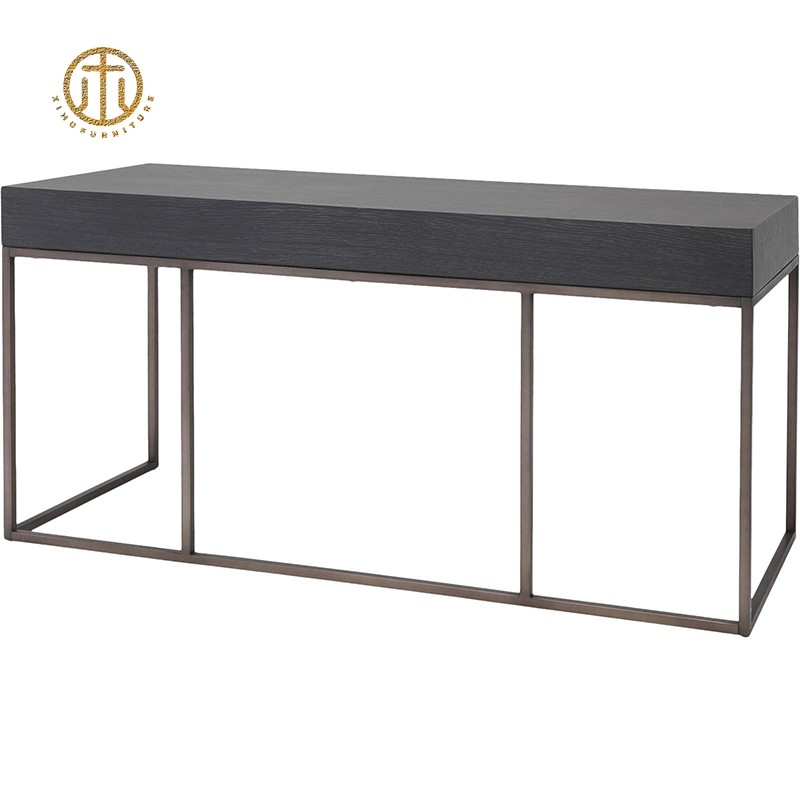 Simple Metal Frame Solid Wood Desktop Can Be Customized Home Office Furniture