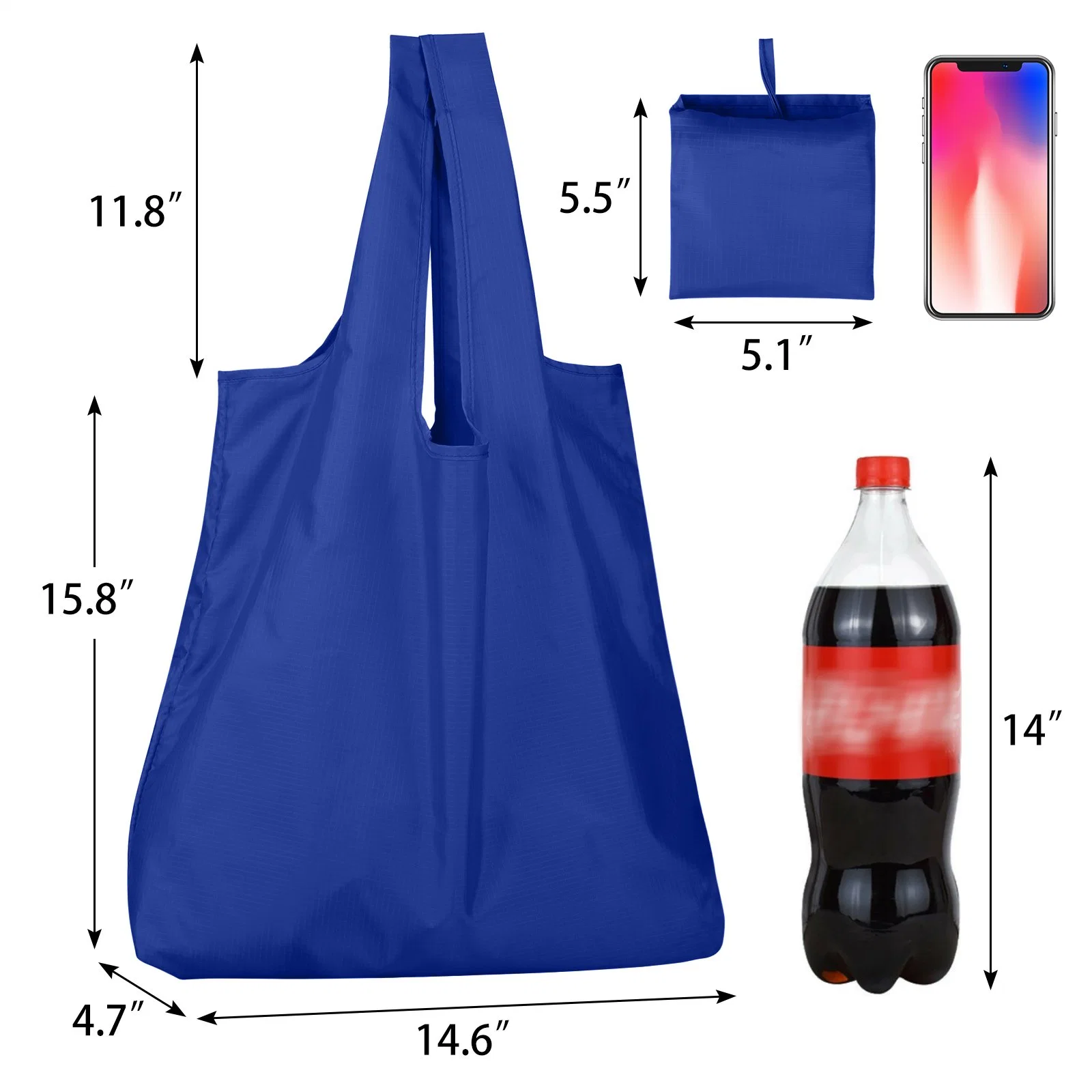 Large Capacity Foldable Shopping Bag Portable Fashion Pocket Tear-Resistant Reusable Ladies Shoulder Bag Tote Bag