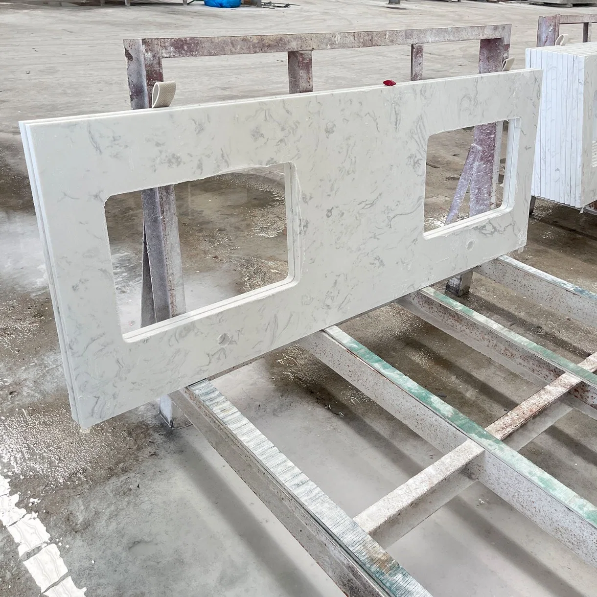 Polished Quartz for Stone Kitchen Countertops Artificial Carrara White Quartz