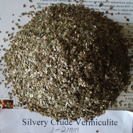 Bétons légers d'alimentation en usine pour l'isolant de vermiculite dans les aciéries Plaquettes de frein utilisé a élargi la vermiculite Vermiculite élargi argenté